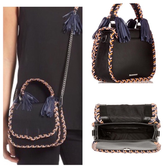 Rebecca Minkoff Handbags - REBECCA MINKOFF Black Leather Tassel Crossbody Bag